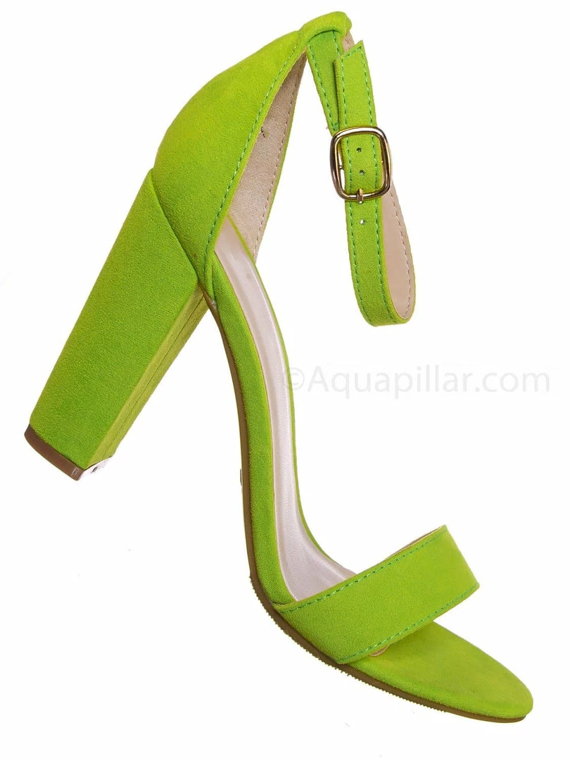 Bamboo New Mania03 Chunky Block High Heel Sandal - Open Toe Retro Ankle Strap Dress Shoes