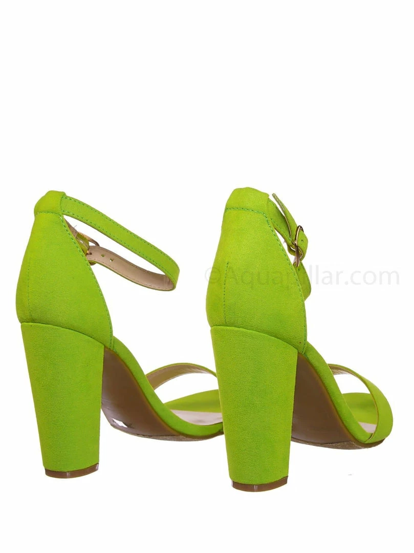 Bamboo New Mania03 Chunky Block High Heel Sandal - Open Toe Retro Ankle Strap Dress Shoes