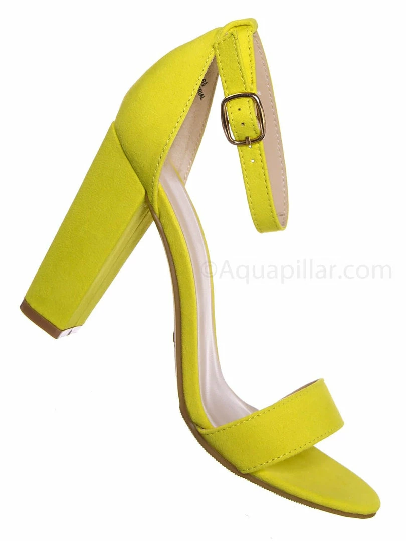 Bamboo New Mania03 Chunky Block High Heel Sandal - Open Toe Retro Ankle Strap Dress Shoes