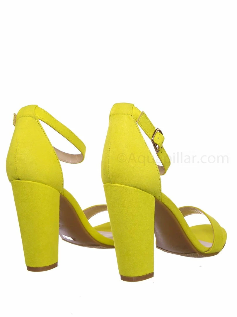 Bamboo New Mania03 Chunky Block High Heel Sandal - Open Toe Retro Ankle Strap Dress Shoes