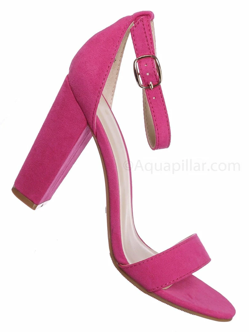 Bamboo New Mania03 Chunky Block High Heel Sandal - Open Toe Retro Ankle Strap Dress Shoes