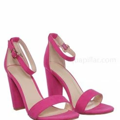 Bamboo New Mania03 Chunky Block High Heel Sandal - Open Toe Retro Ankle Strap Dress Shoes