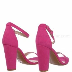 Bamboo New Mania03 Chunky Block High Heel Sandal - Open Toe Retro Ankle Strap Dress Shoes