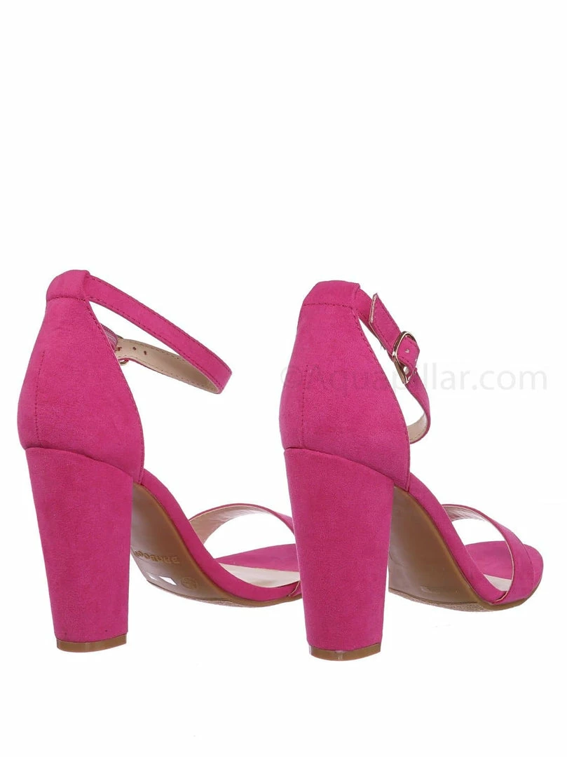 Bamboo New Mania03 Chunky Block High Heel Sandal - Open Toe Retro Ankle Strap Dress Shoes