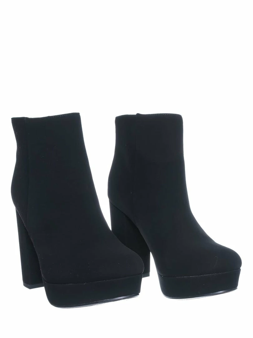 Delicious New Meeting Chunky Block Heel Platform Dress Bootie - Women Round Toe Dress Shoe