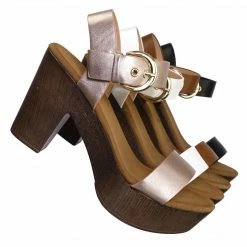 Top Moda New Melissa1 Clog Block Heel Platform Sandal-Lightweight Wooden Comfort Sandal