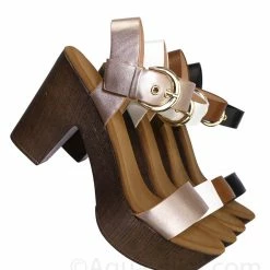 Top Moda New Melissa1 Clog Block Heel Platform Sandal-Lightweight Wooden Comfort Sandal