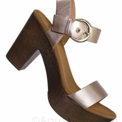Top Moda New Melissa1 Clog Block Heel Platform Sandal-Lightweight Wooden Comfort Sandal