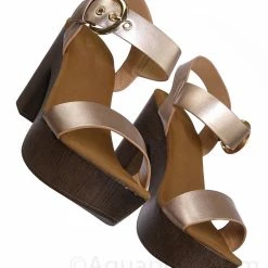 Top Moda New Melissa1 Clog Block Heel Platform Sandal-Lightweight Wooden Comfort Sandal