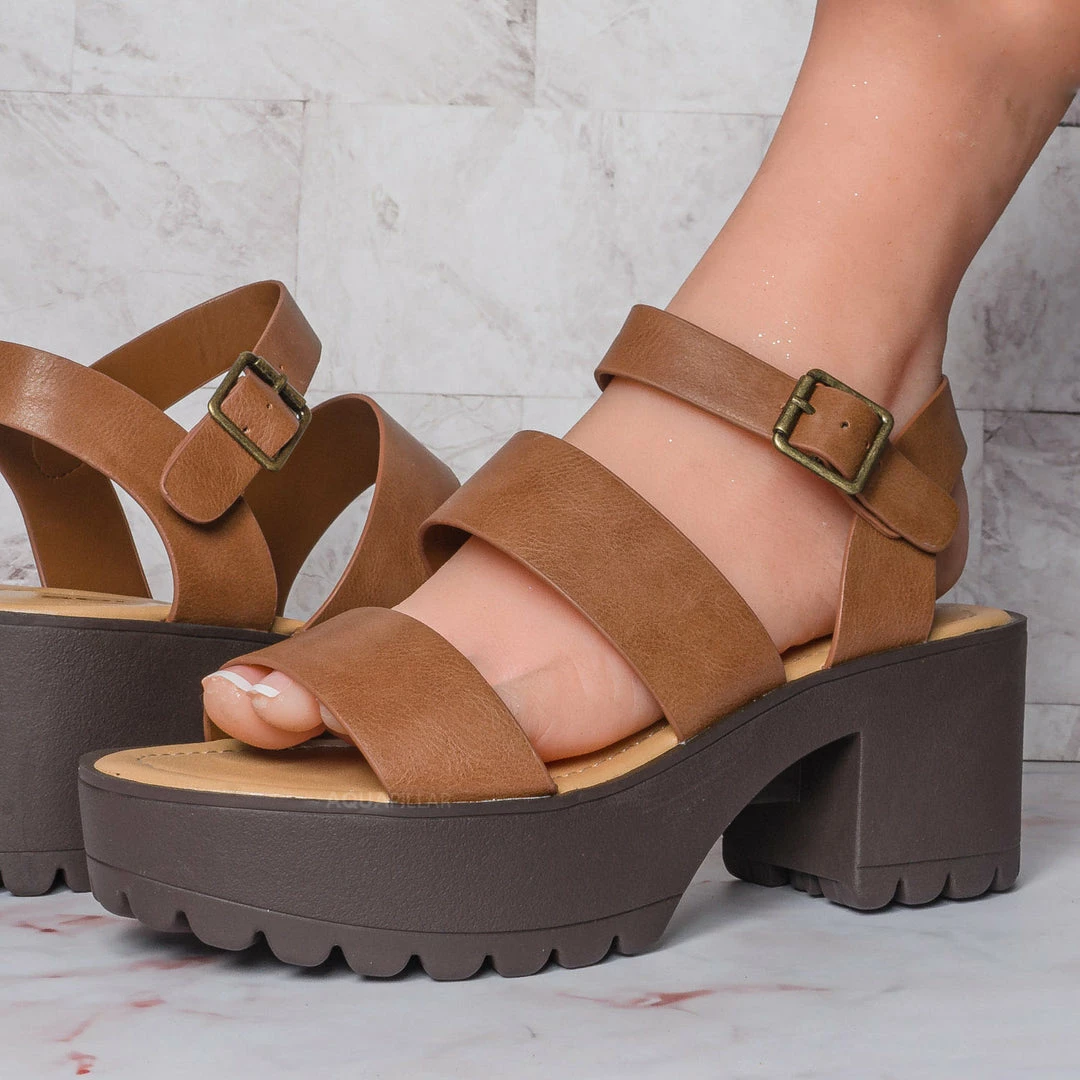 Soda Account Gladiator Lug Sole Clog Sandal, Women Open Toe Shoe New