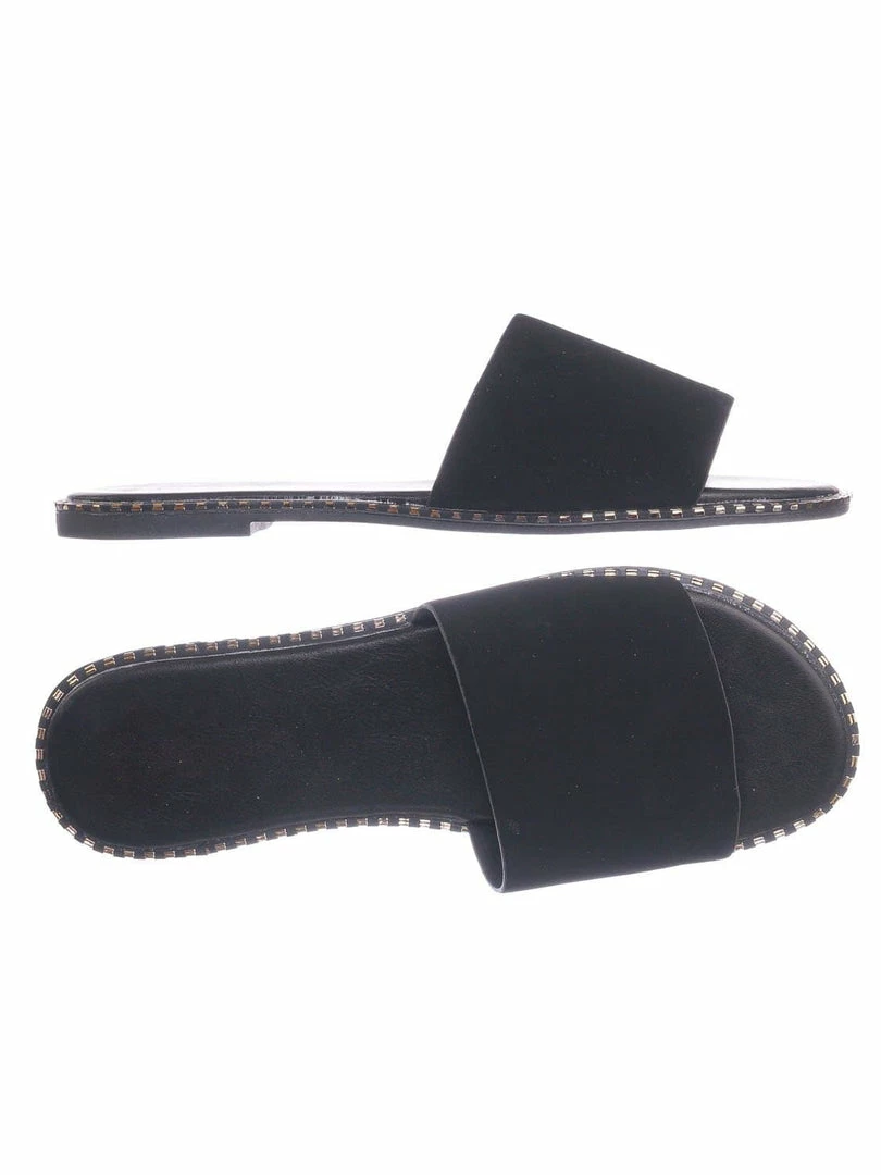 Bonnibel Micah Punk Rock Metal Stud Welt Slide - Women Hardware Slipper Flat Sandals