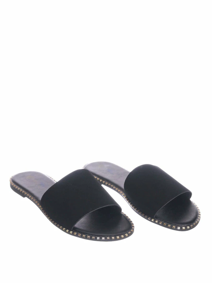 Bonnibel Micah Punk Rock Metal Stud Welt Slide - Women Hardware Slipper Flat Sandals