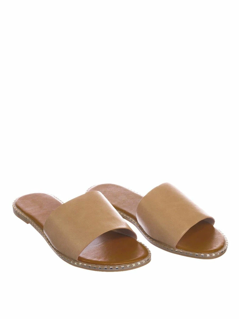 Bonnibel Micah Punk Rock Metal Stud Welt Slide - Women Hardware Slipper Flat Sandals