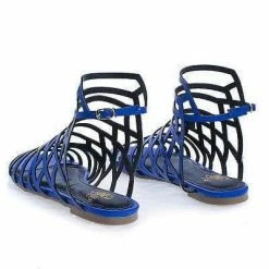Miss L By Liliana New CiciML By Miss L Open Toe Honeycomb Caged Ankle Flat Sandals