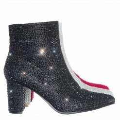 Forever Link Iceberg12 Rhinestone Crystal Disco Booties, Women Gogo Heel Boots New