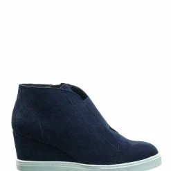 Soda Vesper Hidden Wedge Heel Sneakers - Women Sporty Elastic Shootie