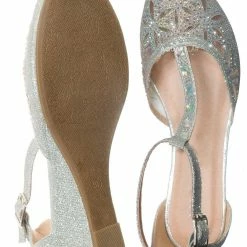 Fabulous New Daiso34 Rhinestone Crystal D'Orsay Wedge Pump - Women Cocktail Shoes