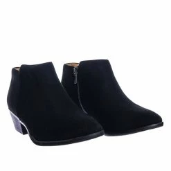 Aquapillar New Mug Western Low Chunky Block Heel Bootie - Women Ankle Boots W Stack Heel
