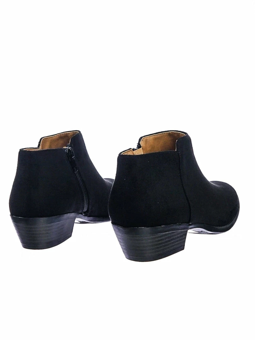 Aquapillar New Mug Western Low Chunky Block Heel Bootie - Women Ankle Boots W Stack Heel