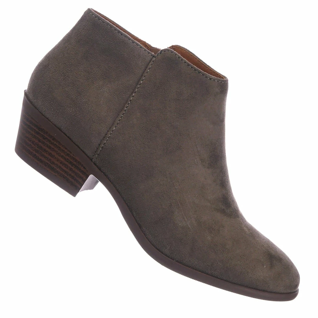 Aquapillar New Mug Western Low Chunky Block Heel Bootie - Women Ankle Boots W Stack Heel