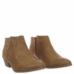 Aquapillar New Mug Western Low Chunky Block Heel Bootie - Women Ankle Boots W Stack Heel