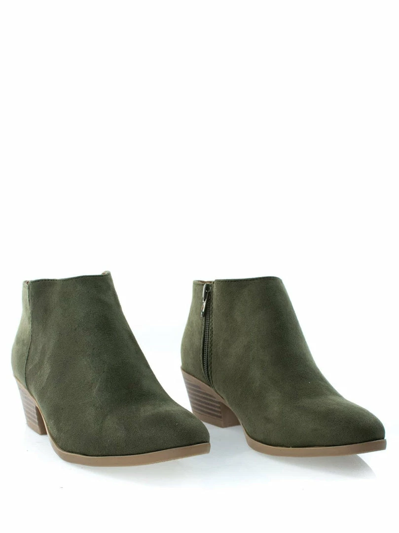 Aquapillar New Mug Western Low Chunky Block Heel Bootie - Women Ankle Boots W Stack Heel