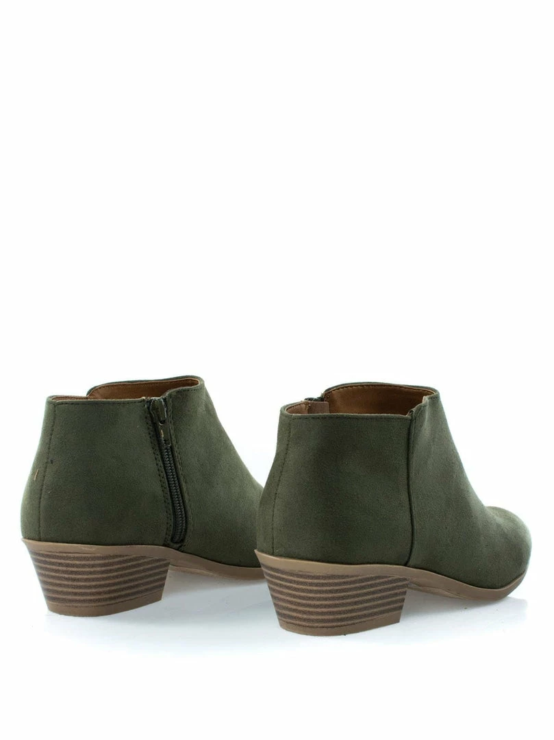 Aquapillar New Mug Western Low Chunky Block Heel Bootie - Women Ankle Boots W Stack Heel