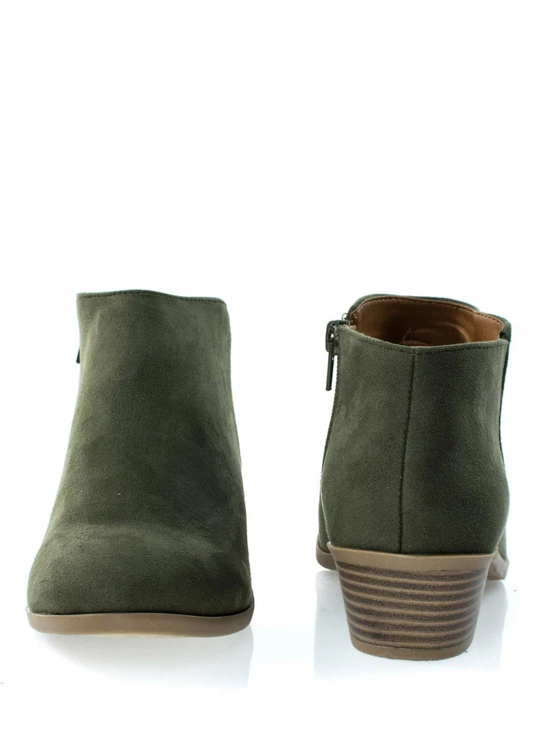 Aquapillar New Mug Western Low Chunky Block Heel Bootie - Women Ankle Boots W Stack Heel