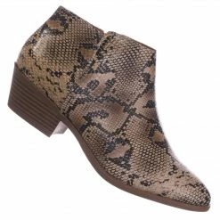 Aquapillar New Mug Western Low Chunky Block Heel Bootie - Women Ankle Boots W Stack Heel