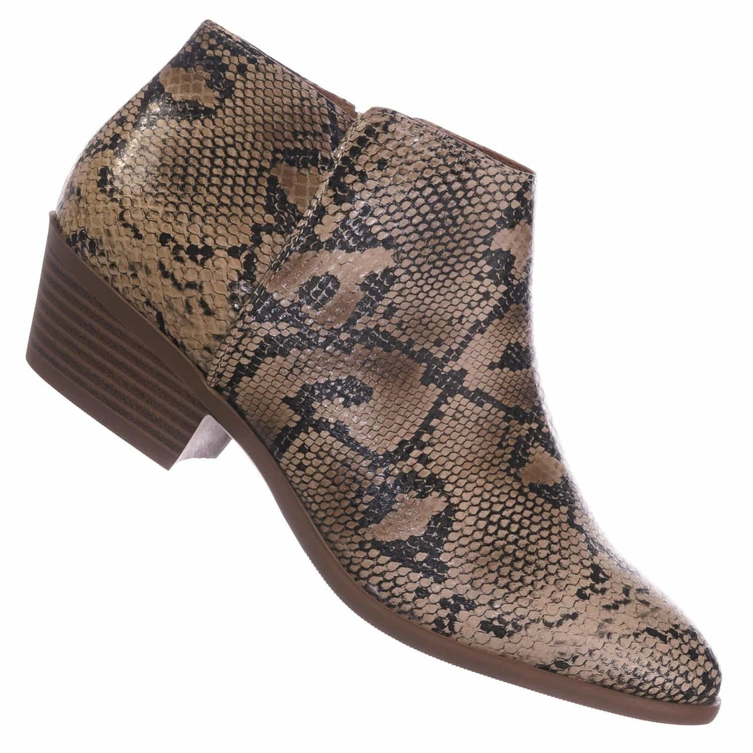 Aquapillar New Mug Western Low Chunky Block Heel Bootie - Women Ankle Boots W Stack Heel