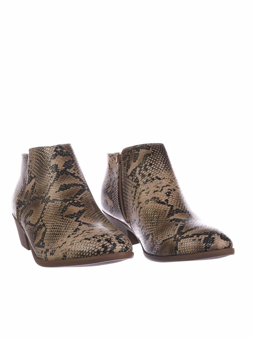 Aquapillar New Mug Western Low Chunky Block Heel Bootie - Women Ankle Boots W Stack Heel