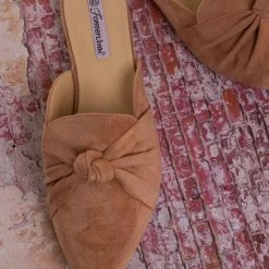 Forever Link Mules11 Knotted Pointed Toe Slides - Women's Slide In Close Toe Slipper New