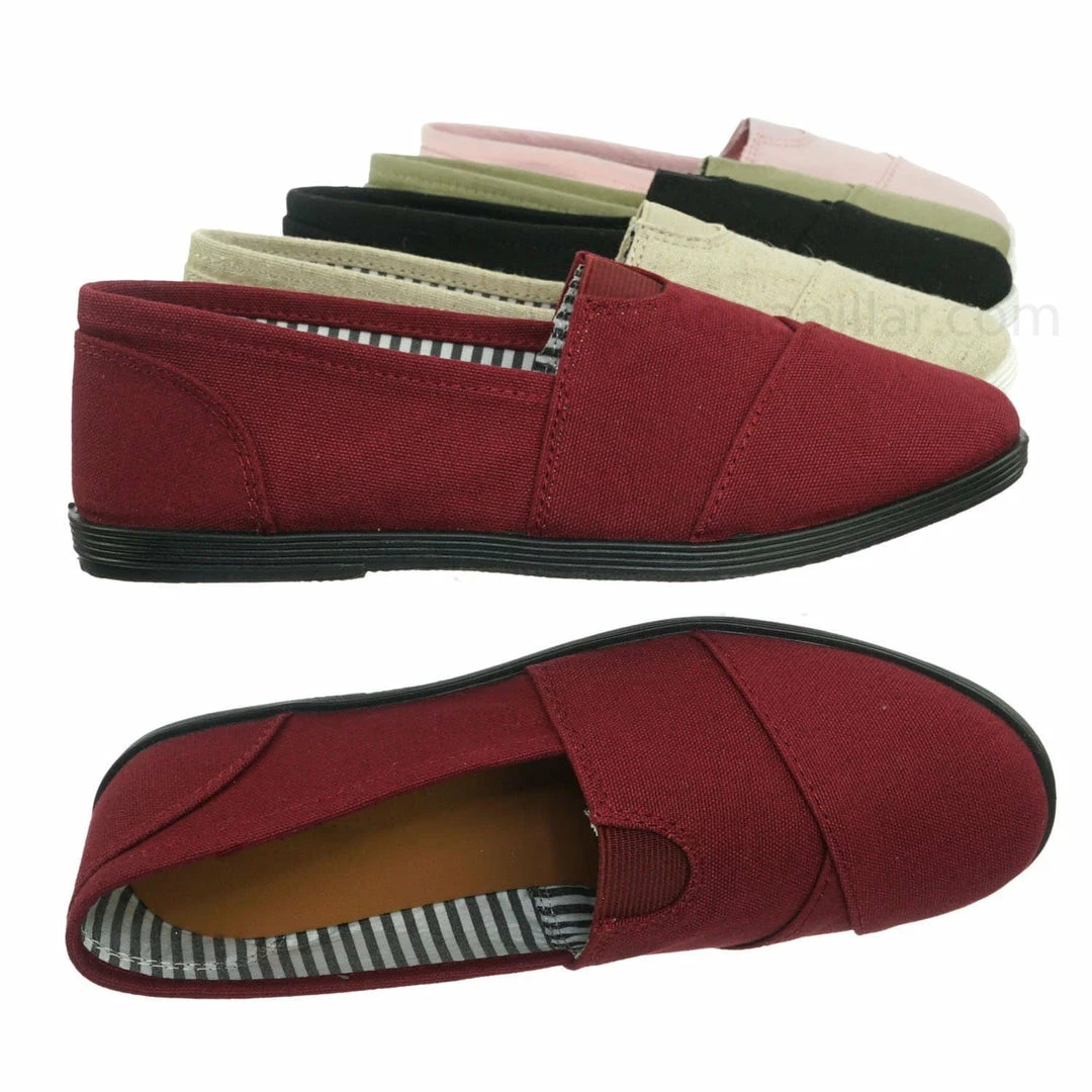 Forever Link New Murphy23 Classic Alpargata Canvas Sneaker - Unisex Foam Padded Slip On Flats