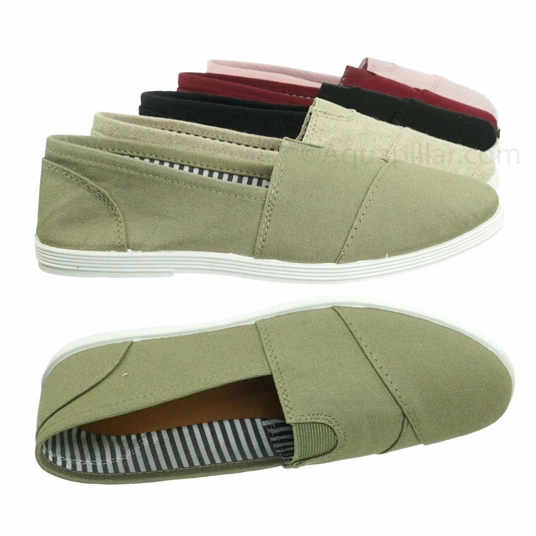 Forever Link New Murphy23 Classic Alpargata Canvas Sneaker - Unisex Foam Padded Slip On Flats