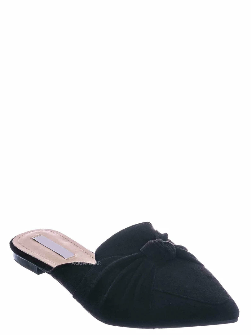 Forever Link Mules11 Knotted Pointed Toe Slides - Women's Slide In Close Toe Slipper New