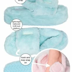 Liliana New Christy2 Cozy Faux Fur Flatform Slingback Sandal, Flat Platform Plush Shoe