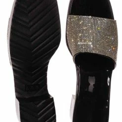 Forever Link List16 Womens Rhinestone Crystal Jelly Block Heel Mule Slide New