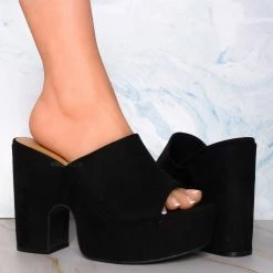 Bamboo Specialty19 Slide In Clog Sandal, Women Sculpted Platform Shoe New