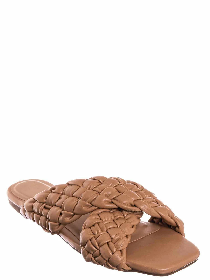 Bamboo Kick61 Thick Braided Woven Slides - Womens Open Squared Toe Slip On Mule Slipper New