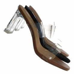 Liliana Aura1 Clear Lucite Slide In Mule - Women Glass Slipper