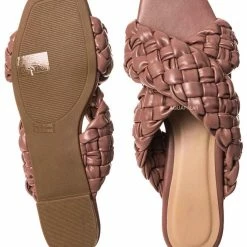 Bamboo Kick61 Thick Braided Woven Slides - Womens Open Squared Toe Slip On Mule Slipper New