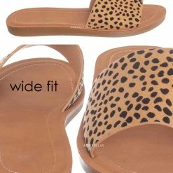 Soda InlineW Wide Width Foam Padded Slide, Women Slip On Sandal