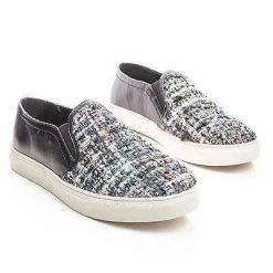 Nature Breeze Kicker09 Fabric Fabric And Sequence Embellishment Round Toe Slip On Sneakers New