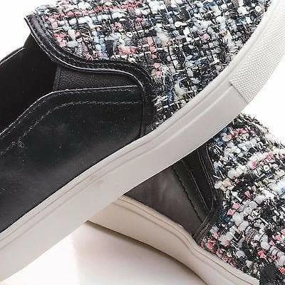 Nature Breeze Kicker09 Fabric Fabric And Sequence Embellishment Round Toe Slip On Sneakers New