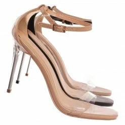 Anne Michelle Feisty01 Women's Clear High Heel Stiletto Sandal New