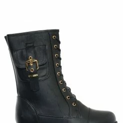 Forever Link New Mountain84 Combat Boots W Side Pocket - Men Women Lace Up Shoes