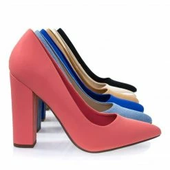 Ogden By Not Just A Pump, Women's Retro Velvet Pump On Chunk Block High Heel