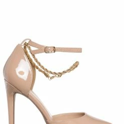 Delicious Zabel Chain Link Ankle Strap D'Orsay Pump, Women Dress Shoes New