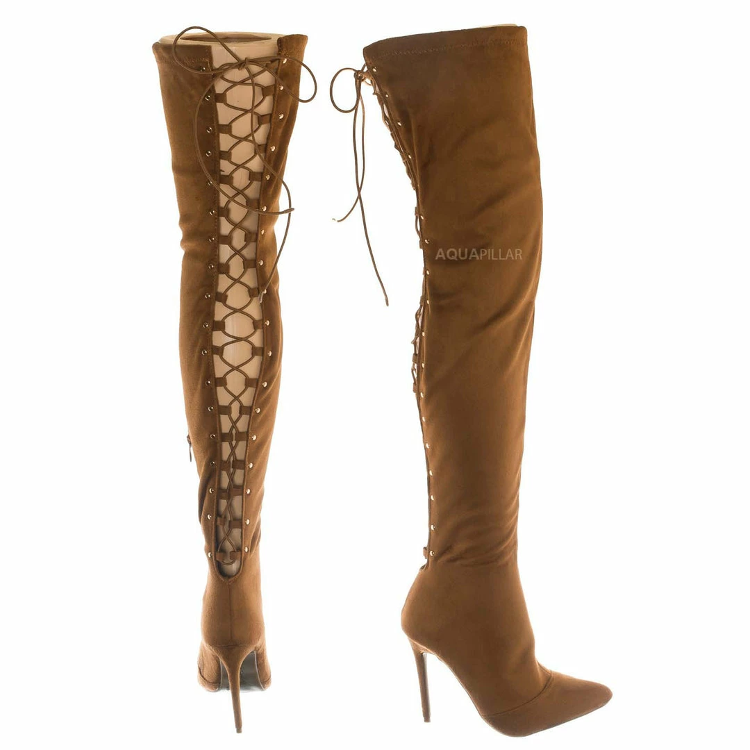 Forever Link Ariana31 Thigh High Victorian Corset Boots - Women Shoes
