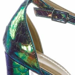 Delicious ShinerD Block Heel Ankle Strap Sandal 4 Inch High, Women Thin Strappy Formal Open Toe Minimalist Chunky Dress Shoes New